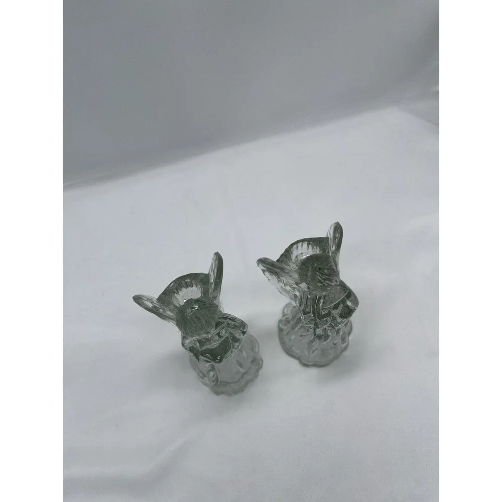 Angels Candlestick Holders Christmas 6-Inch-Tall Candle‎ Holiday Clear Glass